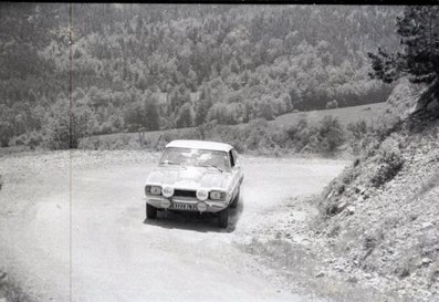 Therry Sabine - Bernard Surre
31º Coupe des Alpes 1971. Ford Capri (9322 BL 92). Clasificado 8º.

Del 25 al 26 de Junio, Uriage-Marseille.
Superficie: asfalto.

La prueba tenia un total de 1420.00 km de los que 800.00 km eran cronometrados.

No sabemos cuantos equipos tomaron la salida, finalizaron 36.@
Palabras clave: Ford;Alpes;1971