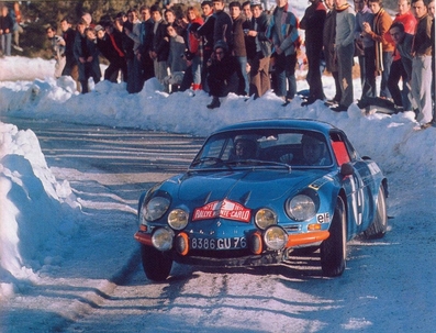 Jean-Pierre Nicolas - Claude Roure
40º Rallye Automobile de Monte-Carlo 1971. Alpine-Renault A110 1600 (8386 GU 76). Clasificado 29º.

Del 22 al 29 de Enero, Monte-Carlo.
Superficie: asfalto - nieve con 455,90 km cronometrados divididos en 17 tramos especiales.
Para el tramo final, Col des Banquettes - Col de la Madonne de Gorbio de 28.00 km calificaron 60 equipos, a partir de la posición 23 los equipos fueron clasificados oficialmente hasta el 30.
Se inscribieron 282 equipos, tomaron la salida 224, finalizaron 30.@
Palabras clave: Renault;Alpine;A110;Montecarlo;1971;nieve