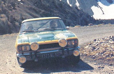 José Barbara - Sizaire
31º Coupe des Alpes 1971. Ford Capri (9323 BL 92). Desconocemos el resultado final de su participación.

Del 25 al 26 de Junio, Uriage-Marseille.
Superficie: asfalto.

La prueba tenia un total de 1420.00 km de los que 800.00 km eran cronometrados.

No sabemos cuantos equipos tomaron la salida, finalizaron 36.@
Palabras clave: Ford;Capri;Alpes;1971