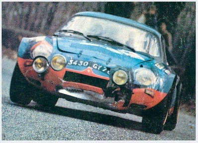 Jean-Claude Andruet - Michèle Espinos-Petit (Biche)
15º Critérium International des Cévennes 1971. Alpine-Renault A110 1800 (3430 GY 76). Abandonó por razones personales.

Del 27 al 28 de Noviembre, Montpellier.
Superficie: asfalto.

La prueba tenia un total 839.60 km de los que 315.20 km divididos en 18 tramos eran especiales.(1 de ellos fue cancelado SS9 Saint-Julien - Saint-Bresson 1 de 10.50 km).

Tomaron la salida 72 equipos, finalizaron 43.@
Palabras clave: ;Criterium_Cevennes;Renault;Alpine;A110;1971
