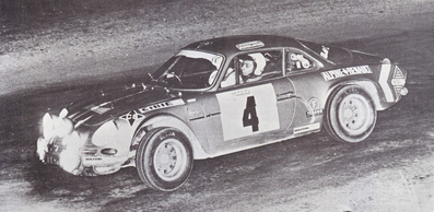 Lucas Sainz - Juan Carlos Oñoro
7º Rallye Barcelona-Andorra 1971. Alpine-Renault A110 1600 S (FASA-Renault). Abandonò.
20-21 Noviembre. Coef.4
El Rally tenia un total de 597 Km de los que 102.8 km divididos en 7 tramos, eran especiales.
Se inscribieron 88 participantes, tomaron la salida 70, finalizaron 47.
Durante los años 1965 y 1972 este Rally fue el sustituto del Rallye Catalunya, el cual no se celebraba.
Palabras clave: Alpine;Renault;Barcelona_Andorra;1971