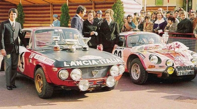41º Rallye Automobile de Monte-Carlo 1972
A la derecha de la imagen el Alpine-Renault A110 1600 (4236 TC 38) de Pat Moss - Elizabeth Crellin, clasificada 1ª en Copa de Damas y 10ª absoluta.

Al lado izquierdo de la imagen el Lancia Fulvia 1.6 Coupé HF (TO E24266) de Sandro Munari - Mario Mannucci, clasificado 1º.

Del 21 al 28 de Enero, Monte-Carlo.
Superficie: asfalto - nieve.

El Rally constaba de 2 etapas y 437.50 km cronometrados divididos en 16 tramos especiales.

Se inscribieron 299 equipos, tomaron la salida 264, finalizaron 40.@

Palabras clave: Pat_Moss-Carlsson;Sandro_Munari;Lancia;Fulvia;Renault;Alpine;A110;Montecarlo;1972;parque_cerrado