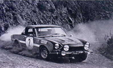 Luciano Trombotto - Maurizio Enrico
5º Rally dell'Isola d'Elba - 10º Trofeo Bettoja 1972. Fiat 124 Spider (TO F85486). Clasificado 1º.
Fiat Auto Torino

Del 6 al 8 de Abril, Portoferraio.
Superficie: tierra.

El Rally tenia un total de 194.08 km cronometrados divididos en 2 etapas y 26 tramos especiales.

Tomaron la salida 107 equipos, finalizaron 27.@
Palabras clave: Fiat;Elba;1972