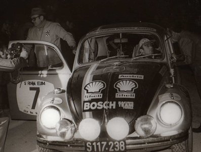 Janger Günther - Walter Wessiak
5º Rally dell'Isola d'Elba - 10º Trofeo Bettoja 1972. Volkswagen 1302 S (S117.238). Clasificado 5º.

Del 6 al 8 de Abril, Portoferraio.
Superficie: tierra.

El Rally tenia un total de 194.08 km cronometrados divididos en 2 etapas y 26 tramos especiales.

Tomaron la salida 107 equipos, finalizaron 27.@
Palabras clave: Volkswagen;Elba;1972