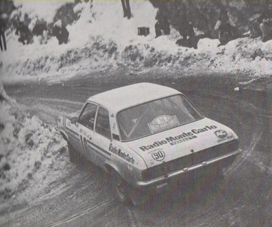 Jean Ragnotti - Pierre Thimonier
41º Rallye Automobile de Monte-Carlo 1972. Opel Ascona 1.9 (1970 XT 75). Clasificado 9º.

Del 21 al 28 de Enero, Monte-Carlo.
Superficie: asfalto - nieve.

El Rally constaba de 2 etapas y 437.50 km cronometrados divididos en 16 tramos especiales.

Se inscribieron 299 equipos, tomaron la salida 264, finalizaron 40.@
Palabras clave: ;Opel;Ascona;Montecarlo;1972