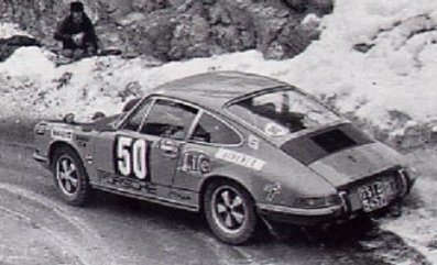 Leo Pittoni "Il Pilota" - Alberto Brambilla
41º Rallye Automobile de Monte-Carlo 1972. Porsche 911 S (TS 145457). Clasificado 17º.

Del 21 al 28 de Enero, Monte-Carlo.
Superficie: asfalto - nieve.

El Rally constaba de 2 etapas y 437.50 km cronometrados divididos en 16 tramos especiales.

Se inscribieron 299 equipos, tomaron la salida 264, finalizaron 40.@
Palabras clave: Porsche;Montecarlo;1972