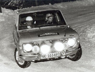 Patrick Lier - Jean-Pierre Frattini
41º Rallye Automobile de Monte-Carlo 1972. Fiat 128 Rally (GE 103691 ). Clasificado 21º.

Del 21 al 28 de Enero, Monte-Carlo.
Superficie: asfalto - nieve.

El Rally constaba de 2 etapas y 437.50 km cronometrados divididos en 16 tramos especiales.

Se inscribieron 299 equipos, tomaron la salida 264, finalizaron 40.@
Palabras clave: Fiat;Montecarlo;1972;nieve