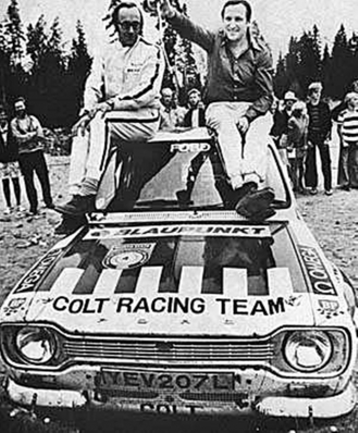 Timo Mäkinen - Henry Liddon
23º Jyväskylän Suurajot - Rally of the 1000 Lakes 1973. Ford Escort RS1600 MKI (YEV207L). Clasificado 1º.

Del 3 al 5 de Agosto, Jyväskylä.
Superficie: tierra.

El Rally tenia un total de 2079.00 km de los que 517.20 km divididos en 43 tramos eran especiales.

Se inscribieron 122 equipos, tomaron la salida 109, finalizaron 55.@
Palabras clave: Timo_Makinen;Ford;Escort;RS;MKI;Finlandia;1973;MKI;Personajes