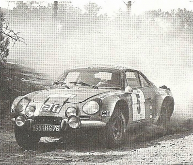 Jean-Luc Thérier - Jacques Jaubert
7º Rali Internacional TAP 1973. Alpine-Renault A110 1800 (8691 HG 76) Clasificado 1º.

Del 13 al 18 de Marzo, Estoril, Cascais, Lisboa, Portugal.
Superficie: asfalto - tierra.

El Rally tenia un total de 4600.00 km de los que 397.50 km divididos en 32 tramos eran especiales.

Se inscribieron 90 equipos, tomaron la salida 79, finalizaron 23.@
Palabras clave: ;Alpine;Portugal;A110;1973