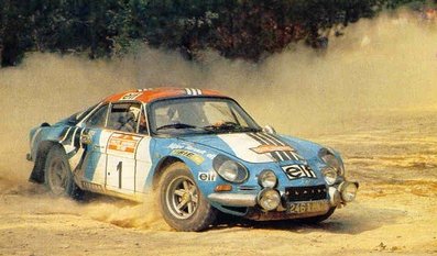 Jean-Luc Thérier - Jacques Jaubert
15º Rally San Remo 1973. Alpine-Renault A110 1800 (2461 HN 76). Clasificado 1º.

Del 10 al 13 de Octubre, Sanremo, Liguria, Imperia, Italia.
Superficie: asfalto - tierra.

El Rally tenia un total de 1791.00 km, de los que 369.30 km divididos en 37 tramos eran especiales (2 de ellas fueron canceladas, SS11 y SS16 Del Serre 1 y 2 de 7.5 km).

Se inscribieron 120 equipos, tomaron la salida 107, finalizaron 36.@
Palabras clave: Jean-Luc_Therier;Sanremo;Renault;Alpine;1973