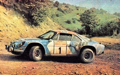 Jean-Luc Thérier - Jacques Jaubert
15º Rally San Remo 1973. Alpine-Renault A110 1800 (2461 HN 76). Clasificado 1º.

Del 10 al 13 de Octubre, Sanremo, Liguria, Imperia, Italia.
Superficie: asfalto - tierra.

El Rally tenia un total de 1791.00 km, de los que 369.30 km divididos en 37 tramos eran especiales (2 de ellas fueron canceladas, SS11 y SS16 Del Serre 1 y 2 de 7.5 km).

Se inscribieron 120 equipos, tomaron la salida 107, finalizaron 36.@
Palabras clave: Jean-Luc_Therier;Sanremo;Renault;Alpine;1973