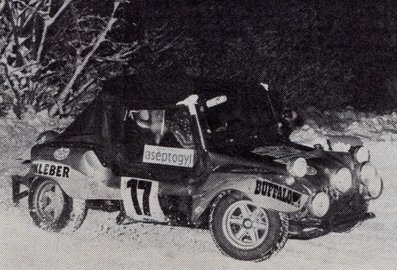 Guy Fréquelin - Jean Marcoup
Rally Neige et Glace 1973, Bufalo Buggy, Clasificado 2º@
Palabras clave: Guy_Frequelin;Jean_Marcoup;Bufalo;Buggy;Neige-et_Glace;1973;Nieve