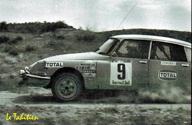 Robert Neyret - Jacques Terramorsi
16º Rallye du Maroc 1973, Citröen DS23 (9491-YX75). Clasificado 2º.

Del 8 al 13 de Mayo, Rabat, Casablanca.
Superficie: asfalto - tierra.

El Rally tenia un total de 5303.00 km de los que 1210.00 km divididos en 11 tramos eran especiales.

Kilómetros de los tramos:

1ª ETAPA
SS1 El Khatouat de 95.00 km.
SS2 Col du Zegota de 30.00 km.
SS3 Kettama de 40.00 km.
SS4 Tleta - Kettama de 30.00 km.

TOTAL ETAPA 195.00 km.

2ª ETAPA
SS5 Missour de 175 km.
SS6 Rich de 205 km.

TOTAL ETAPA 380.00 km.

3ª ETAPA
SS7 Tizi N'Test de 87 km.
SS8 Foum Zguid de 200.00 km.
SS9 Tazenakht de 92 km.
SS10 Ntchka de 20 km.
SS11 Rissani de 236 km.

TOTAL ETAPA 635.00 km.
TOTAL 1210 KM.

Tomaron la salida 66 equipos, finalizaron 12.
@
Palabras clave: ;Marruecos;Citroen;DS23;1973