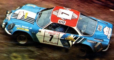 Jean-Luc Thérier - Marcel Callewaert
17º Tour de Corse 1973. Alpine-Renault A110 1800 (9026 HN 76). Clasificado 3º.

Del 1 al 2 de Diciembre, Ajaccio, Córcega, Francia.
Superficie: asfalto - nieve.

El Rally tenia un total de 1080 km de los que 511.70 km divididos en 21 tramos eran especiales.
8 de ellos fueron cancelados, de SS8 a SS15).
SS8 Argiusta - Forciolo de 15.40 km.
SS9 Bottacina - Cortichiato de 10.50 km.
SS10 Tavera - Bastelica de 17.10 km.
SS11 Bastelica - Cauro de 18.80 km.
SS12 Panelca - Ghisoni de 34.60 km.
SS13 Ghisoni - Cross de 16.60 km.
SS14 Muracciole - Rospigliani de 13.00 km.
SS15 Ponte Leccia - Morosaglia de 13.90 km.

Se inscribieron 50 equipos, tomaron la salida 50, finalizaron 22.
@
Palabras clave: ;Renault;Alpine;Corcega;1973;A110;Corse