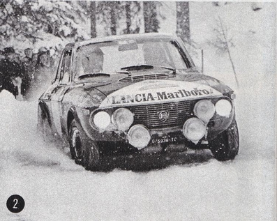 Harry Källström - Claes Billstam
24º International Swedish Rally 1973. Lancia Fulvia 1.6 Coupé HF (TO G75936). Clasificado 4º.

1973 fue el único año en la historia del Rally de Suecia en el que no se permitieron neumáticos con clavos.

Del 15 al 18 de Febrero, Karlstad , Suecia.
Superficie: nieve - hielo.

El Rally tenia un total de 802.00 km cronometrados divididos en 3 etapas y 37 tramos especiale (5 de ellos fue cancelado SS11 Stöllet - Stöllet de 20.00 km, SS17, SS18, SS19 y SS31 Stöllet - Stöllet 2 de 20.00 km).

Tomaron la salida 136 equipos, finalizaron 40.
@
Palabras clave: ;Lancia;Fulvia;Suecia;Nieve;1973