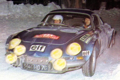 Jean-François Piot - Jean-Louis Marnat
42º Rallye Automobile de Monte-Carlo 1973. Alpine-Renault A110 1800 (3946 HD 76). Clasificado 6º.

Del 19 al 26 de Enero, Monte-Carlo.
Superficie: asfalto - nieve.

El Rally tenia un total de 4800 km de los que 456.50 km divididos en 18 tramos eran especiales, (2 ellas fueron canceladas SS10 Col de la Porte de 18.25 Km y SS11 La Cabanette de 18.25Km).

Tomaron la salida 278 equipos, finalizaron 51.@
Palabras clave: ;Renault;Alpine;A110;Montecarlo;1973;nieve