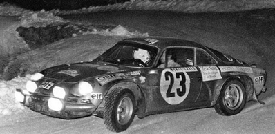 Jean-François Piot - Jean-Louis Marnat
42º Rallye Automobile de Monte-Carlo 1973. Alpine-Renault A110 1800 (3946 HD 76). Clasificado 6º.

Del 19 al 26 de Enero, Monte-Carlo.
Superficie: asfalto - nieve.

El Rally tenia un total de 4800 km de los que 456.50 km divididos en 18 tramos eran especiales, (2 ellas fueron canceladas SS10 Col de la Porte de 18.25 Km y SS11 La Cabanette de 18.25Km).

Tomaron la salida 278 equipos, finalizaron 51.@
Palabras clave: ;Renault;Alpine;A110;Montecarlo;1973