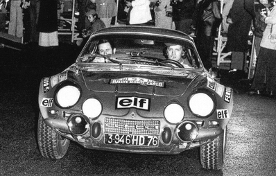 Jean-François Piot - Jean-Louis Marnat
42º Rallye Automobile de Monte-Carlo 1973. Alpine-Renault A110 1800 (3946 HD 76). Clasificado 6º.

Del 19 al 26 de Enero, Monte-Carlo.
Superficie: asfalto - nieve.

El Rally tenia un total de 4800 km de los que 456.50 km divididos en 18 tramos eran especiales, (2 ellas fueron canceladas SS10 Col de la Porte de 18.25 Km y SS11 La Cabanette de 18.25Km).

Tomaron la salida 278 equipos, finalizaron 51.@
Palabras clave: ;Renault;Alpine;A110;Montecarlo;1973;Personajes