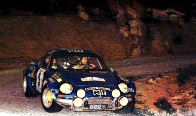 Jean-Pierre Manzagol - Pierre Alessandri
17º Tour de Corse 1973. Alpine-Renault A110 1800 (8692 HG 76). Clasificado 6º.

Del 1 al 2 de Diciembre, Ajaccio, Córcega, Francia.
Superficie: asfalto - nieve.

El Rally tenia un total de 1080 km de los que 511.70 km divididos en 21 tramos eran especiales.
8 de ellos fueron cancelados, de SS8 a SS15).
SS8 Argiusta - Forciolo de 15.40 km.
SS9 Bottacina - Cortichiato de 10.50 km.
SS10 Tavera - Bastelica de 17.10 km.
SS11 Bastelica - Cauro de 18.80 km.
SS12 Panelca - Ghisoni de 34.60 km.
SS13 Ghisoni - Cross de 16.60 km.
SS14 Muracciole - Rospigliani de 13.00 km.
SS15 Ponte Leccia - Morosaglia de 13.90 km.

Se inscribieron 50 equipos, tomaron la salida 50, finalizaron 22.
@
Palabras clave: ;Renault;Alpine;Corse;Corcega;1973