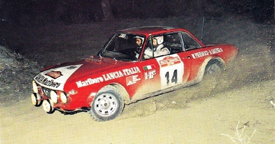 Mauro Pregliasco - Angelo Garzoglio
15º Rally Sanremo 1973. Lancia Fulvia 1.6 Coupé HF (TO G75936). Clasificado 7º.

Del 10 al 13 de Octubre, Sanremo, Liguria, Imperia, Italia.
Superficie: asfalto - tierra.

El Rally tenia un total de 1791.00 km, de los que 369.30 km divididos en 37 tramos eran especiales (2 de ellas fueron canceladas, SS11 y SS16 Del Serre 1 y 2 de 7.5 km).

Se inscribieron 120 equipos, tomaron la salida 107, finalizaron 36.
Palabras clave: Lancia;Fulvia;Sanremo;1973