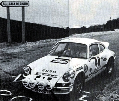 Gérard Dantan-Merlin (Gedehem) - Vincent Laverne
17º Tour de Corse 1973. Porsche 911 Carrera (VD-95082). Clasificada 8º.

Del 1 al 2 de Diciembre, Ajaccio, Córcega, Francia.
Superficie: asfalto - nieve.

El Rally tenia un total de 1080 km de los que 511.70 km divididos en 21 tramos eran especiales.
8 de ellos fueron cancelados, de SS8 a SS15).
SS8 Argiusta - Forciolo de 15.40 km.
SS9 Bottacina - Cortichiato de 10.50 km.
SS10 Tavera - Bastelica de 17.10 km.
SS11 Bastelica - Cauro de 18.80 km.
SS12 Panelca - Ghisoni de 34.60 km.
SS13 Ghisoni - Cross de 16.60 km.
SS14 Muracciole - Rospigliani de 13.00 km.
SS15 Ponte Leccia - Morosaglia de 13.90 km.

Se inscribieron 50 equipos, tomaron la salida 50, finalizaron 22.
@
Palabras clave: Porsche;Corse;Corcega;1977