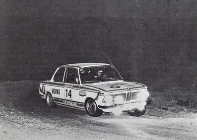 "Squalo Rivero" - Goyanes
21º Rally RACE (Rallye de España) 1973. BMW 2002 ti (Gr.1). Clasificado 8º.
Del 26 al 28 de Octubre. Coef. 6,4. Organizador: Real Automòvil Club de España.
El Rally tenia un total de 1.640 Km de los que 247,5 Km divididos en 26 tramos, eran especiales.
Se inscribieron 55 equipos, tomaron la salida 47, finalizaron 23. @
Palabras clave: BMW;RACE;España;1973