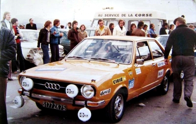 Yves Evard - Gilbert Carraz
17º Tour de Corse 1973. Audi 80 (5177 ZK 75). Clasificada 10º.

Del 1 al 2 de Diciembre, Ajaccio, Córcega, Francia.
Superficie: asfalto - nieve.

El Rally tenia un total de 1080 km de los que 511.70 km divididos en 21 tramos eran especiales.
8 de ellos fueron cancelados, de SS8 a SS15).
SS8 Argiusta - Forciolo de 15.40 km.
SS9 Bottacina - Cortichiato de 10.50 km.
SS10 Tavera - Bastelica de 17.10 km.
SS11 Bastelica - Cauro de 18.80 km.
SS12 Panelca - Ghisoni de 34.60 km.
SS13 Ghisoni - Cross de 16.60 km.
SS14 Muracciole - Rospigliani de 13.00 km.
SS15 Ponte Leccia - Morosaglia de 13.90 km.

Se inscribieron 50 equipos, tomaron la salida 50, finalizaron 22.
@
Palabras clave: Audi;Corcega;1973;mujeres;Corse;Womens