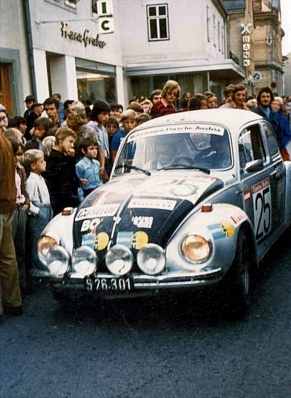 Franz Wittmann sen. - Hans Siebert
44º Österreichische Alpenfahrt 1973. Volkswagen 1303S (S 26.301). Clasificado 12º.

Del 12 al 14 de Septiembre, Baden, Austria.
Superficie: tierra.

El Rallye tenia un total de 2,314.50 km de los que 324,50 km divididos en 31 tramos eran especiales (2 de ellos fueron cancelados, SS2 y SS22).

Se inscribieron 97 equipos, tomaron la salida 97, finalizaron 25.@
Palabras clave: Austria;Volkswagen;1973