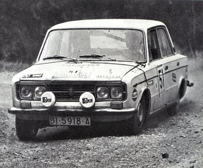 Jaime Castellanos - M. Saralegui
7º Rally Firestone 1973. Seat 1430 (BI-5918-A). Clasificado 12º.

Del 6 al 8 de Abril. Coef. 7,4.
Puntuable para el Campeonato de Europa de Rallyes para conductores.
Organizador Real Peña Motorista de Vizcaya.

El Rally tenia un total de 1505 Km de los que 383 Km divididos en 27 tramos, eran especiales.

Se inscribieron 96 equipos, tomaron la salida 71, finalizaron 27.@
Palabras clave: Seat;Firestone;1973