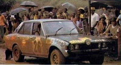 Davinder Singh - David Doig
21º East African Safari Rally 1973. Mitsubishi Colt Galant. Clasificado 16º.

Del 19 al 23 de Abril, Nairobi, Kenya.
Superficie: tierra

Se inscribieron 89 equipos, tomaron la salida 89, finalizaron 18.@
Palabras clave: Mitsubishi;Colt;Galant;Safari;1973
