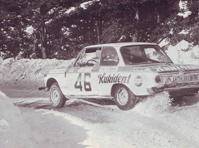 Reinhard Hainbach - Wulf Biebinger
42º Rallye Automobile de Monte-Carlo 1973. BMW 2002 TI (LAT-K 663). Clasificado 17º.

Del 19 al 26 de Enero, Monte-Carlo.
Superficie: asfalto - nieve.

El Rally tenia un total de 4800 km de los que 456.50 km divididos en 18 tramos eran especiales, (2 ellas fueron canceladas SS10 Col de la Porte de 18.25 Km y SS11 La Cabanette de 18.25Km).

Tomaron la salida 278 equipos, finalizaron 51.@
Palabras clave: ;Wulf_Biebinger;BMW;2002;TI;Montecarlo;1973;nieve