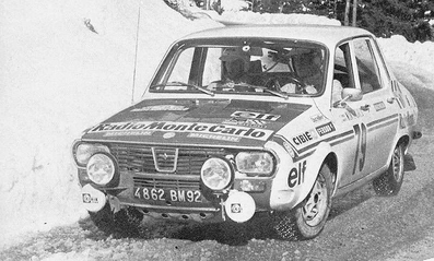 Patrick Tambay - Gérard Marion
42º Rallye Automobile de Monte-Carlo 1973. Renault 12 Gordini (4862 BM 92). Clasificado 20º.

Del 19 al 26 de Enero, Monte-Carlo.
Superficie: asfalto - nieve.

El Rally tenia un total de 4800 km de los que 456.50 km divididos en 18 tramos eran especiales, (2 ellas fueron canceladas SS10 Col de la Porte de 18.25 Km y SS11 La Cabanette de 18.25Km).

Tomaron la salida 278 equipos, finalizaron 51.@
Palabras clave: Patrick_Tambay;Renault;Gordini;Montecarlo;nieve;1973