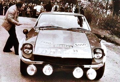 Yuji Nishimura - A. Tanaka
17º Tour de Corse 1973. Datsun 240Z (23-29 MI 33). Clasificada 22º.

Del 1 al 2 de Diciembre, Ajaccio, Córcega, Francia.
Superficie: asfalto - nieve.

El Rally tenia un total de 1080 km de los que 511.70 km divididos en 21 tramos eran especiales.
8 de ellos fueron cancelados, de SS8 a SS15).
SS8 Argiusta - Forciolo de 15.40 km.
SS9 Bottacina - Cortichiato de 10.50 km.
SS10 Tavera - Bastelica de 17.10 km.
SS11 Bastelica - Cauro de 18.80 km.
SS12 Panelca - Ghisoni de 34.60 km.
SS13 Ghisoni - Cross de 16.60 km.
SS14 Muracciole - Rospigliani de 13.00 km.
SS15 Ponte Leccia - Morosaglia de 13.90 km.

Se inscribieron 50 equipos, tomaron la salida 50, finalizaron 22.
@
Palabras clave: Datsun;Corse;Corcega;1973