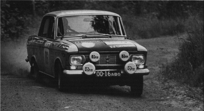 Stasys Brundza - Viktor Ilyin
23º Jyväskylän Suurajot - Rally of the 1000 Lakes 1973. Moskvich 412 (00.16 ABO). Clasificado 27º.

Del 3 al 5 de Agosto, Jyväskylä.
Superficie: tierra.

El Rally tenia un total de 2079.00 km de los que 517.20 km divididos en 43 tramos eran especiales.

Se inscribieron 122 equipos, tomaron la salida 109, finalizaron 55.@
Palabras clave: Moskvich;Finlandia;1973