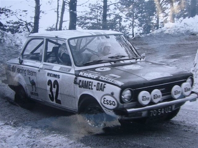 Claude Laurent - Jacques Marché
42º Rallye Automobile de Monte-Carlo 1973. DAF 66 (70-54-UZ). Clasificado 30º.

Del 19 al 26 de Enero, Monte-Carlo.
Superficie: asfalto - nieve.

El Rally tenia un total de 4800 km de los que 456.50 km divididos en 18 tramos eran especiales, (2 ellas fueron canceladas SS10 Col de la Porte de 18.25 Km y SS11 La Cabanette de 18.25Km).

Tomaron la salida 278 equipos, finalizaron 51.@
Palabras clave: ;DAF66;Montecarlo;1973;nieve