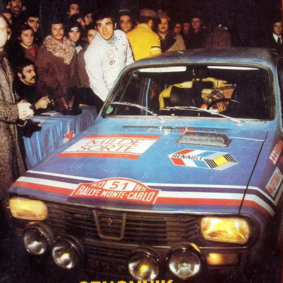 Jovica Palikovic - Aleksandar (Sasa) Svarcer
42º Rallye Automobile de Monte-Carlo 1973. Renault 12 Gordini (1812 CG92). Clasificado 31º.

Del 19 al 26 de Enero, Monte-Carlo.
Superficie: asfalto - nieve.

El Rally tenia un total de 4800 km de los que 456.50 km divididos en 18 tramos eran especiales, (2 ellas fueron canceladas SS10 Col de la Porte de 18.25 Km y SS11 La Cabanette de 18.25Km).

Tomaron la salida 278 equipos, finalizaron 51.@
Palabras clave: ;Sasa_Svarcer;Renault;Gordini;Montecarlo;1973;Personajes;parque_cerrado