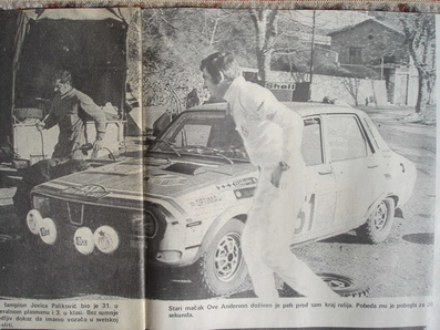 Jovica Palikovic - Aleksandar (Sasa) Svarcer
42º Rallye Automobile de Monte-Carlo 1973. Renault 12 Gordini (1812 CG92). Clasificado 31º.

Del 19 al 26 de Enero, Monte-Carlo.
Superficie: asfalto - nieve.

El Rally tenia un total de 4800 km de los que 456.50 km divididos en 18 tramos eran especiales, (2 ellas fueron canceladas SS10 Col de la Porte de 18.25 Km y SS11 La Cabanette de 18.25Km).

Tomaron la salida 278 equipos, finalizaron 51.@
Palabras clave: ;Sasa_Svarcer;Renault;Gordini;Montecarlo;1973;Personajes