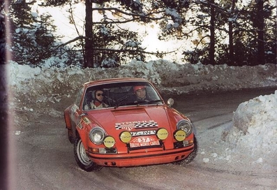 Hans-Joachim Walter - Werner Lier
42º Rallye Automobile de Monte-Carlo 1973. Porsche 911 S. Clasificado 48º.

Del 19 al 26 de Enero, Monte-Carlo.
Superficie: asfalto - nieve - hielo.

El Rally tenia un total de 4800 km de los que 456.50 km divididos en 18 tramos eran especiales, (2 ellas fueron canceladas SS10 Col de la Porte de 18.25 Km y SS11 La Cabanette de 18.25Km).

Tomaron la salida 278 equipos, finalizaron 51.@

Palabras clave: Porsche;Montecarlo;1973;nieve