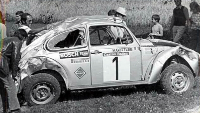 Gunther Janger - Harald Gottlieb
44º Österreichische Alpenfahrt 1973. Volkswagen 1303S (S 20.817). Abandonó por accidente en SS27 (SS3) Freingraben 1 de 14.00 km.

Del 12 al 14 de Septiembre, Baden, Austria.
Superficie: tierra.

El Rallye tenia un total de 2,314.50 km de los que 324,50 km divididos en 31 tramos eran especiales (2 de ellos fueron cancelados, SS2 y SS22).

Se inscribieron 97 equipos, tomaron la salida 97, finalizaron 25.@
Palabras clave: Volkswagen;Austria;1973;Crash