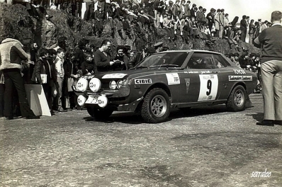 Ove Andersson - Jean Todt
7º TAP Rallye de Portugal 1973. Toyota Celica GT (ACM55MI29). Abandonó por el cable del acelerador antes de SS15 Marao de 32.00 Km.

Del 13 al 18 de Marzo, Estoril, Cascais, Lisboa, Portugal.
Superficie: asfalto - tierra.

El Rally tenia un total de 4600.00 km de los que 397.50 km divididos en 32 tramos eran especiales.

Se inscribieron 90 equipos, tomaron la salida 79, finalizaron 23.@
Palabras clave: Ove_Andersson;Toyota;Celica;Portugal;1973