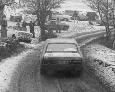Eckhard Schimpf - Ernst-Johann Zauner
42º Rallye Automobile de Monte-Carlo 1973. Ford Capri 2600 RS (HH-RD 950). Abandonó al encontrarse la ruta bloqueada.

Del 19 al 26 de Enero, Monte-Carlo.
Superficie: asfalto - nieve - hielo.

El Rally tenia un total de 4800 km de los que 456.50 km divididos en 18 tramos eran especiales, (2 ellas fueron canceladas SS10 Col de la Porte de 18.25 Km y SS11 La Cabanette de 18.25Km).

Tomaron la salida 278 equipos, finalizaron 51.@
Palabras clave: Fod;Capri;Montecarlo;1973;nieve