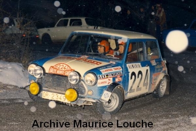 Estanislao Reverter - Ventura
42º Rallye Automobile de Monte-Carlo 1973. BMC Mini 1275 GT (OR 23495).
Abandonaron junto con mas de 100 equipos en SS4 Burzet de 50.00 km.

El tramo de Le Burzet estaba cortado por el temporal y en vez de darles un recorrido alternativo, los eliminaron.
Prometieron devolver las inscripciones pero todaví­a estan esperando...

Del 19 al 26 de Enero, Monte-Carlo.
Superficie: asfalto - nieve - hielo.

El Rally tenia un total de 4800 km de los que 456.50 km divididos en 18 tramos eran especiales, (2 ellas fueron canceladas SS10 Col de la Porte de 18.25 Km y SS11 La Cabanette de 18.25Km).

Tomaron la salida 278 equipos, finalizaron 51.@
Palabras clave: Reverter;Mini;Cooper;Montecarlo;1973