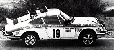 Björn Waldegard - Hans Thorszelius
22º East African Safari 1974. Porsche 911 Carrera RS (S-AR 7910). CLasificado 2º.
Chipsteads of Kensington

De 11 al 15 de Abril, Nairobi, Kenya, Africa.
Superficie: tierra.

El Rally tenia un total de 5557.00 km, desconocemos cuantos controles horarios habían.

Tomaron la salida 99 equipos, finalizaron 16.@
Palabras clave: Porsche;Carrera;Safari;1974