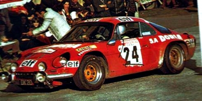 Jean-Pierre Manzagol - Jean-François Filippi
18º Tour de Corse 1974. Alpine-Renault A110 1800 (560 DK 20). Clasificado 4º.

Del 30 de Noviembre al 1 de Diciembre, Bastia, Córcega, Francia.
Superficie: asfalto.

El Rally tenia un total de 1292 km, de los que 374.90 km divididos en 14 tramos eran especiales.

Tomaron la salida 102 equipos, finalizaron 24.@
Palabras clave: ;Renault;Alpine;Corcega;1974;Corse