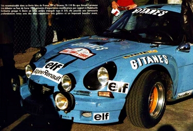 Gérard Larrousse - Christian Delferrier
18º Tour de Corse 1974. Alpine-Renault A310 1800 (4227 HV 76). Clasificado 5º.

Del 30 de Noviembre al 1 de Diciembre, Bastia, Córcega, Francia.
Superficie: asfalto.

El Rally tenia un total de 1292 km, de los que 374.90 km divididos en 14 tramos eran especiales.

Tomaron la salida 102 equipos, finalizaron 24.@
Palabras clave: ;Renault;Alpine;Corcega;1974;Corse