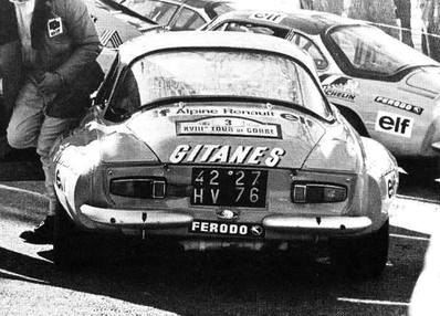Gérard Larrousse - Christian Delferrier
18º Tour de Corse 1974. Alpine-Renault A310 1800 (4227 HV 76). Clasificado 5º.

Del 30 de Noviembre al 1 de Diciembre, Bastia, Córcega, Francia.
Superficie: asfalto.

El Rally tenia un total de 1292 km, de los que 374.90 km divididos en 14 tramos eran especiales.

Tomaron la salida 102 equipos, finalizaron 24.@
Palabras clave: ;Renault;Alpine;Corcega;1974;Corse