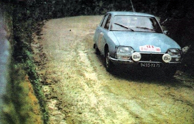 Francisco Romaozinho - João Nogueira da Silva
8º TAP Rallye de Portugal 1974. Citroën GS 1220 . Clasificado 8º.

Del 20 al 23 de Marzo, Estoril, Portugal.
Superficie: asfalto - tierra.

El Rally tenia un total de 2057.00 km de los que 455.00 km divididos en 32 tramos eran especiales.

Se inscribieron 126 equipos, tomaron la salida 120, finalizaron 36.@
Palabras clave: Citroen;GS;Portugal;1974