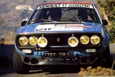 Jean-François Piot - Jacques Jaubert
18º Tour de Corse - Rallye de France 1974. Renault 17 Gordini (7787-DW92). Clasificado 8º.

Del 30 de Noviembre al 1 de Diciembre, Bastia, Córcega, Francia.
Superficie: asfalto.

El Rally tenia un total de 1292 km, de los que 374.90 km divididos en 14 tramos eran especiales.

Tomaron la salida 102 equipos, finalizaron 24.@
Palabras clave: ;Renault;Gordini;Corse;Corcega;1974