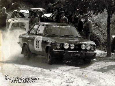 Paolo Isnardi - Simone Scimone
16º Rally San Remo 1974. Opel Ascona. Clasificado 9º.

Del 2 al 5 de Noviembre, Sanremo, Italia.
Superficie: asfalto

El Rally tenia un total de 1805.00 km de los que 408.40 km divididos en 38 tramos eran especieles.

Tomaron la salida 106 equipos, finalizaron 54.@
Palabras clave: Opel;Ascona;Sanremo;1974