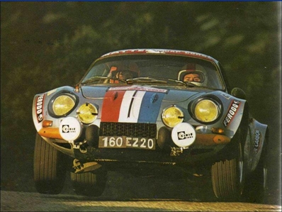 Jean-Marie Soriano - Robert Simonetti
18º Tour de Corse - Rallye de France 1974. Alpine-Renault A110 1800 (160 EZ20). Clasificado 9º.

Del 30 de Noviembre al 1 de Diciembre, Bastia, Córcega, Francia.
Superficie: asfalto.

El Rally tenia un total de 1292 km, de los que 374.90 km divididos en 14 tramos eran especiales.

Tomaron la salida 102 equipos, finalizaron 24.@
Palabras clave: Renault;Alpine;Corcega;1974;Corse